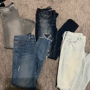 Assorted Women’s Distressed Jeans - Light Blue, Medium Blue, Dark Blue, Gray